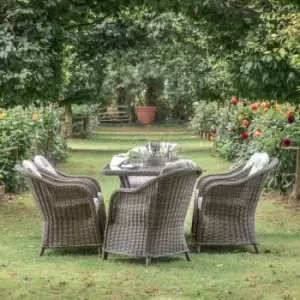Image of Gallery Outdoor Mileva 6 Seater Oval Dining Set Natural
