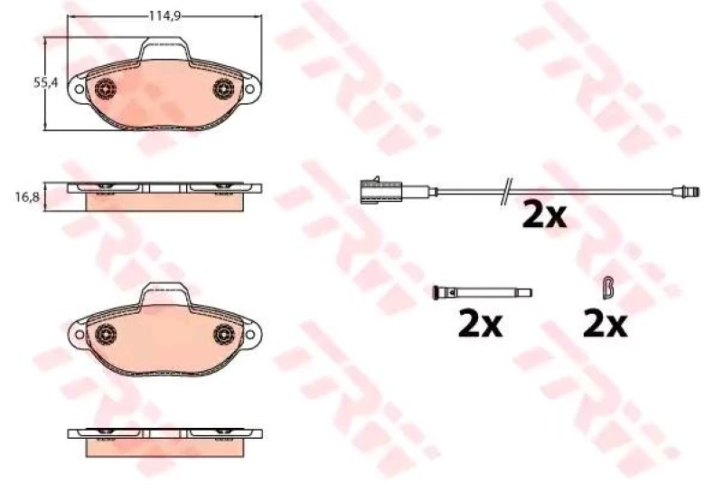 Image of Brake pad set TRW GDB2141