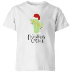 Image of Christmas Cactus Kids T-Shirt - White - 3-4 Years