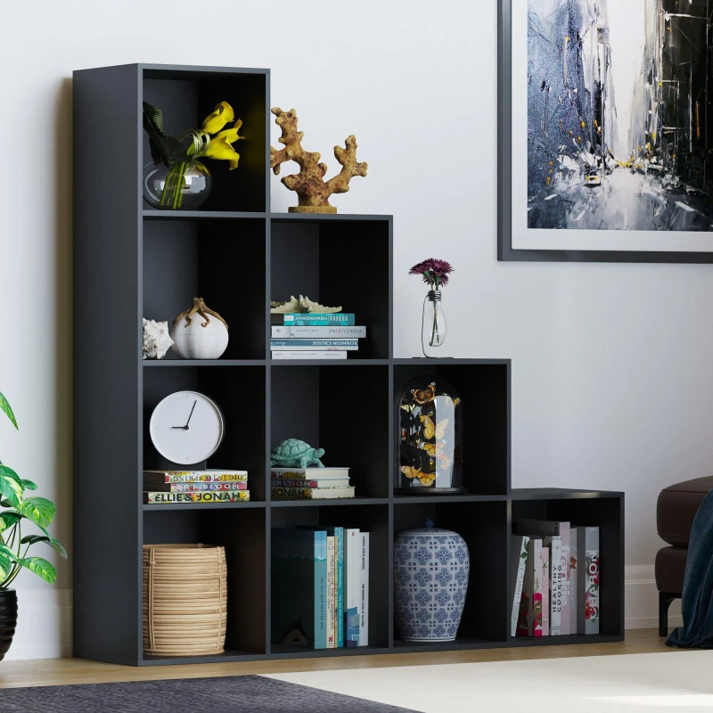Image of Lassic Vida Designs Durham 10 Cube Staircase Storage Unit Black unisex 10 Cube