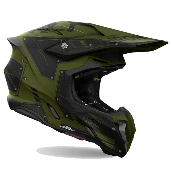 Image of Airoh Twist 3 Military Black Green Offroad Helmet Size M