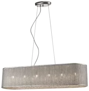 image of Spring 6 Light Ceiling Pendant Silver, G9