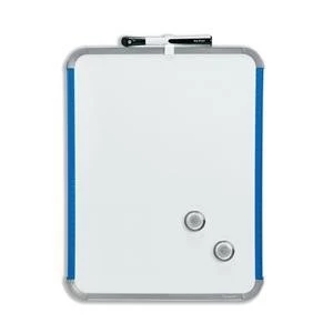 image of Nobo SlimLine Drywipe Board Magnetic with Pen Eraser WhiteBlue