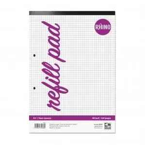 Image of RHINO A4 Refill Pad Headbound 160 Pages 80 Leaf 5mm Squared HAQ-6