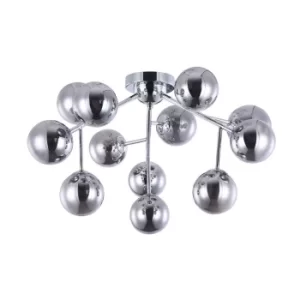 Image of Dallas Semi Flush Ceiling Lamp Chrome, 12 Light, G9