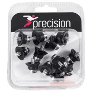Image of Precision Super Pro Football Boot Studs Set (One Size) (Black/Silver)