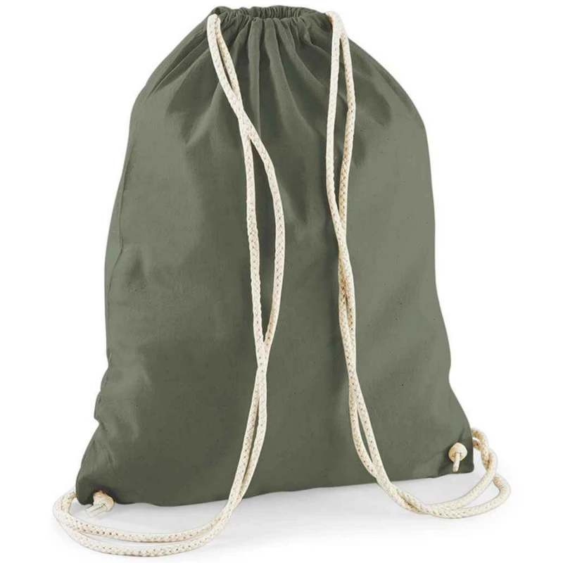 Image of Westford Mill Mens Cotton Drawstring Bag in Olive Olive Male