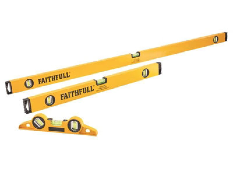 Image of Faithfull 3 Piece Box Section Sprit Level Set SLBSET3PC
