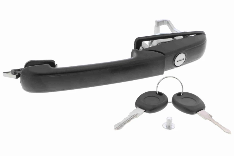Image of VAICO V10-6167 Door Handle Left Front, black, with lock barrel, Original VAICO Quality Door Handle (1373)