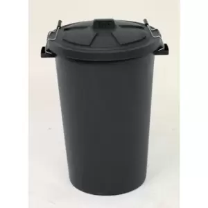 Image of Slingsby Coloured Dustbin With Locking Clip Lid, Black