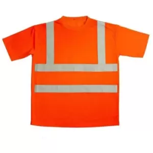 image of Warrior Unisex Adult Hi-Vis T-Shirt (3XL) (Fluorescent Orange) - Fluorescent Orange