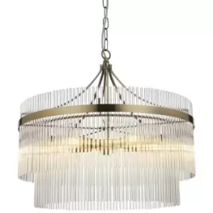 Image of Endon Marietta 5 Light Multi Arm Lamp Ceiling Pendant Antique Brass