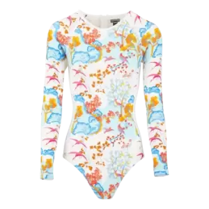 Women Long Sleeves One Piece Rashguard Peaceful Trees - Lexy - White - Size L - Vilebrequin