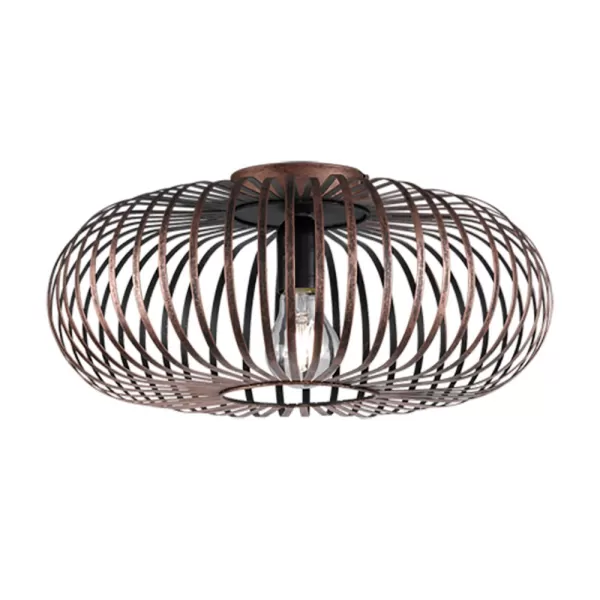 Image of Johann Vintage Semi Flush Ceiling Light Antique copper