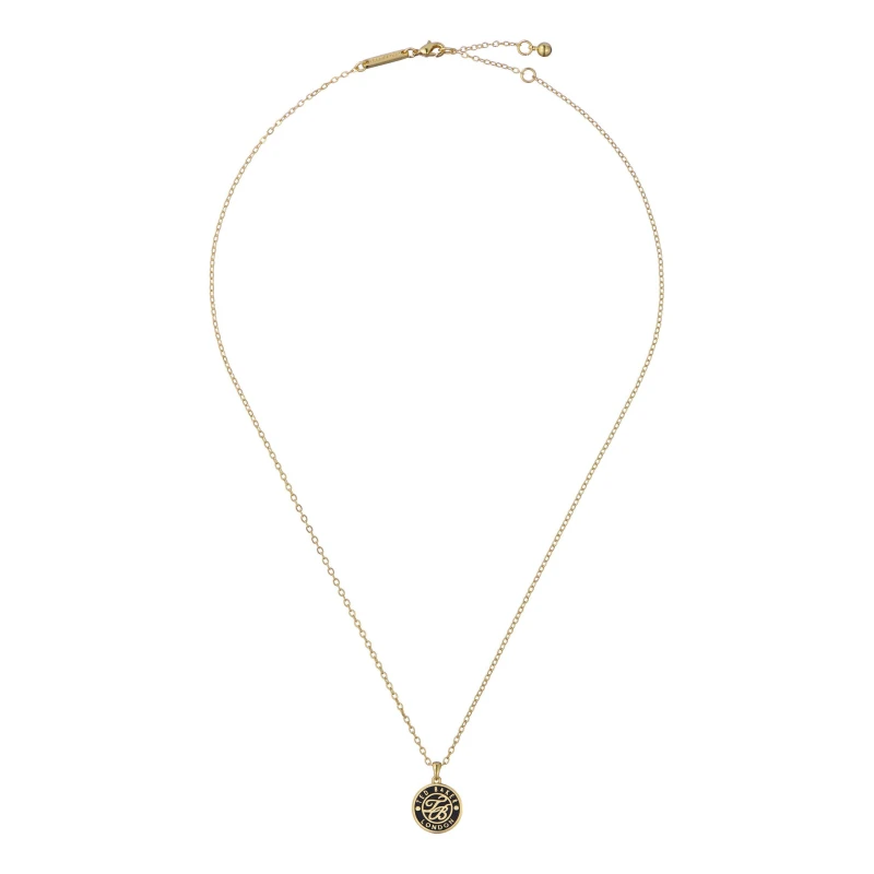 Image of Ted Baker Monella Monogram Button Pendant Necklace - Gold Gold One Size