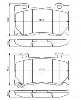 Image of Bosch 0986494707 Brake Pad Set Disc Brake Front Axle