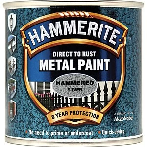 image of Hammerite Metal Paint - Hammered Silver 250ml