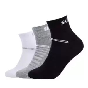 image of Skechers Mesh Ventilation Quarter Socks 3Pk 00 - Multi