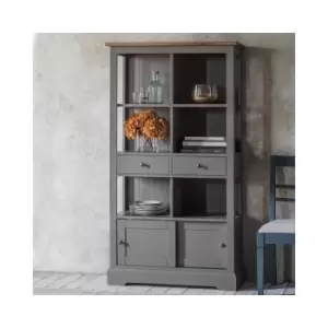 Image of Grey Painted Solid Wood Display Cabinet - Caspian House