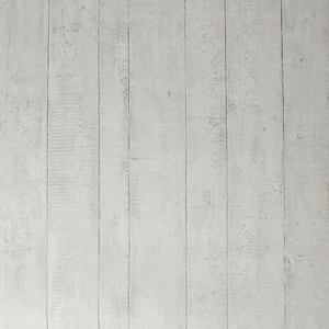 Image of Contour White Wood Effect Wallpaper 10m