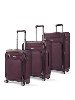 image of Rock Luggage Parker 8 Wheel 3 Piece Set Purple Suitcase