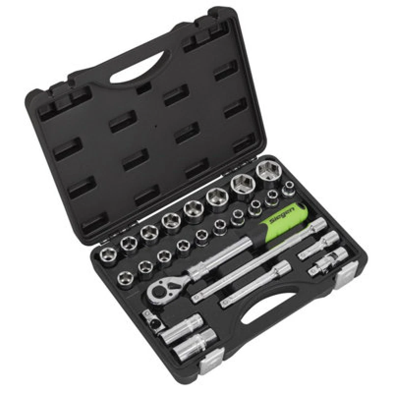 Image of Siegen 26 Piece 1/2" Drive Socket Set with Extendable Ratchet S01288 Drive: 1/2"