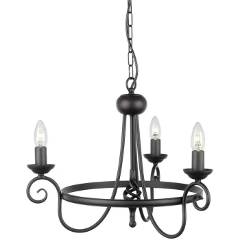 Image of Elstead - Harlech - Chandelier 3 Light Black Finish