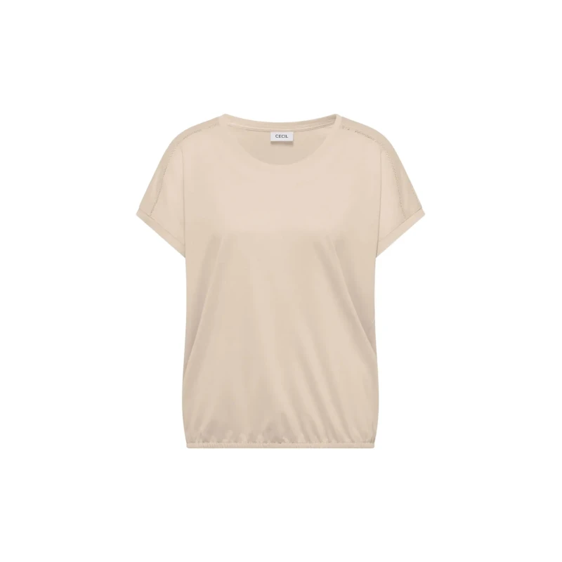 Image of cecil Womens T-Shirt Cecil Lace Shoulder Beige Female M