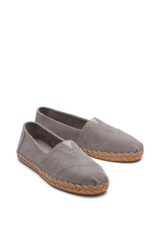 Image of TOMS Alpargata Leather Wrap Shoe Grey