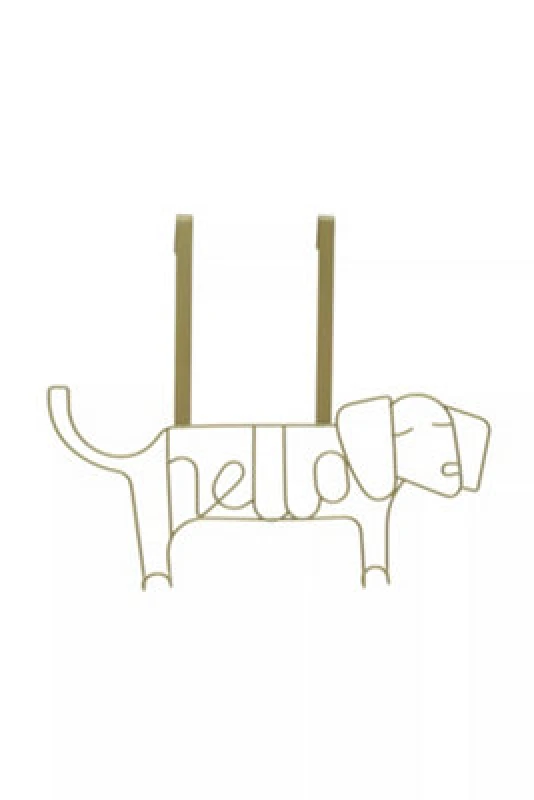 Image of Premier Housewares Stylish Design Gold Finish Sausage Dog Hanger, Versatile Storage Over Door Hooks, Sturdy Hanging Hooks Gold