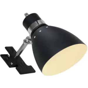 image of Sienna Lighting - Sienna Jump Clamp & Clip On Lamp Black Matt, Chrome Polished