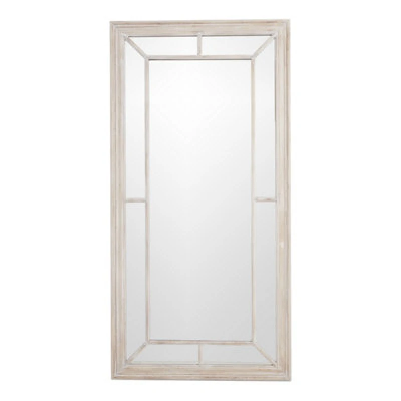 Image of Hill Interiors Large Washed Wood Framed Window Mirror
