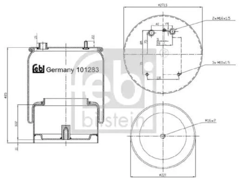 Image of FEBI BILSTEIN 101283 Boot, air suspension Boot,air suspension (324)