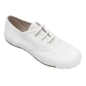 Image of Mirak 204/ASG14 Unisex Childrens Lace-Up Plimsolls / Boys/Girls Gym Trainers (3 UK) (White)