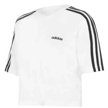 Image of adidas 3S Crop T Shirt Womens - White