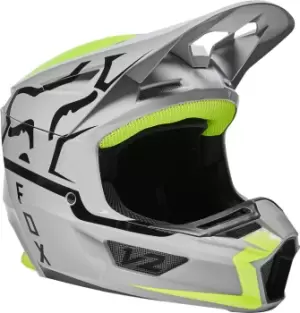 Image of FOX V2 Merz Motocross Helmet, grey-yellow, Size 2XL, grey-yellow, Size 2XL
