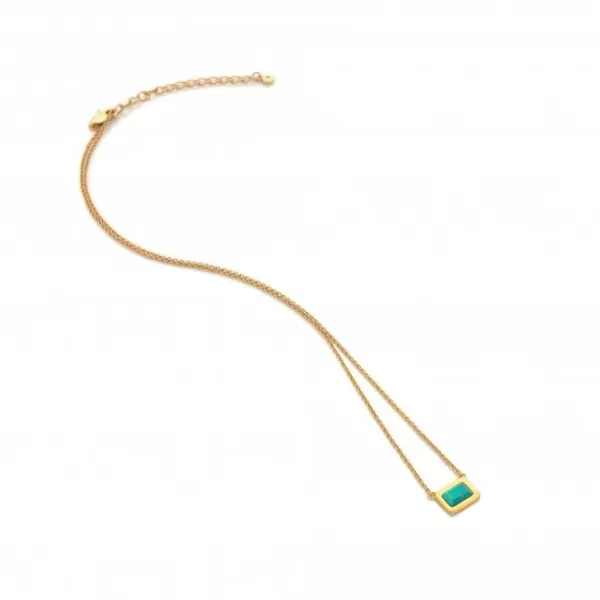 image of Rectangle Turquoise Necklace DN179