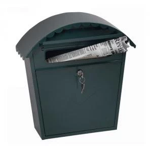 image of Phoenix Clasico Front Loading Mail Box MB0117KG in Green with Key Lock