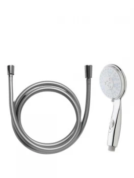 image of Aqualux Modern Jazz 3 Function Shower Handset And Hose Set