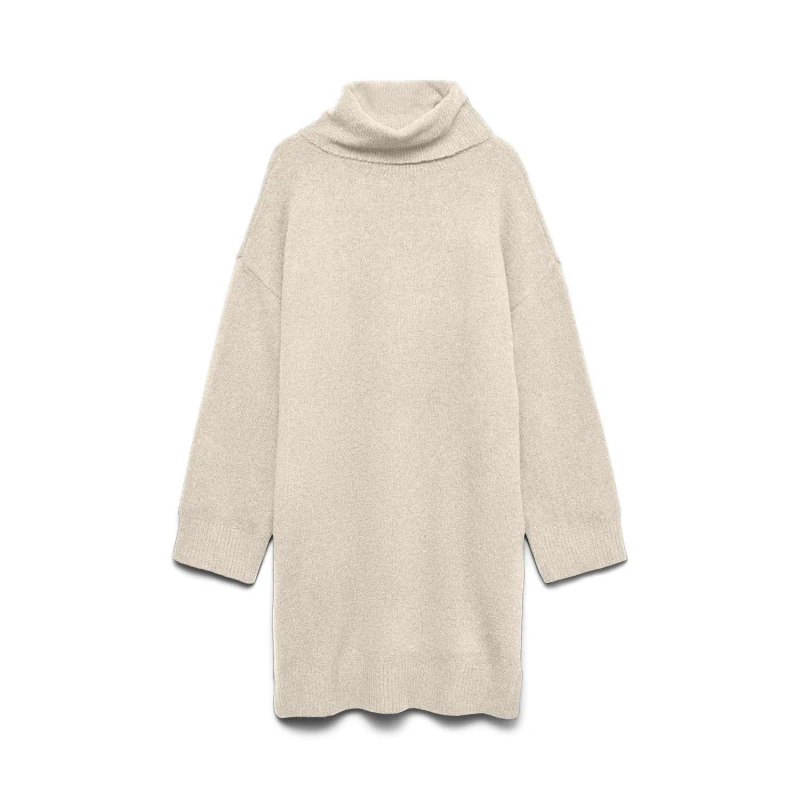 Image of Vero Moda Aquarius Roll Neck Jumper Dress Natural female 8