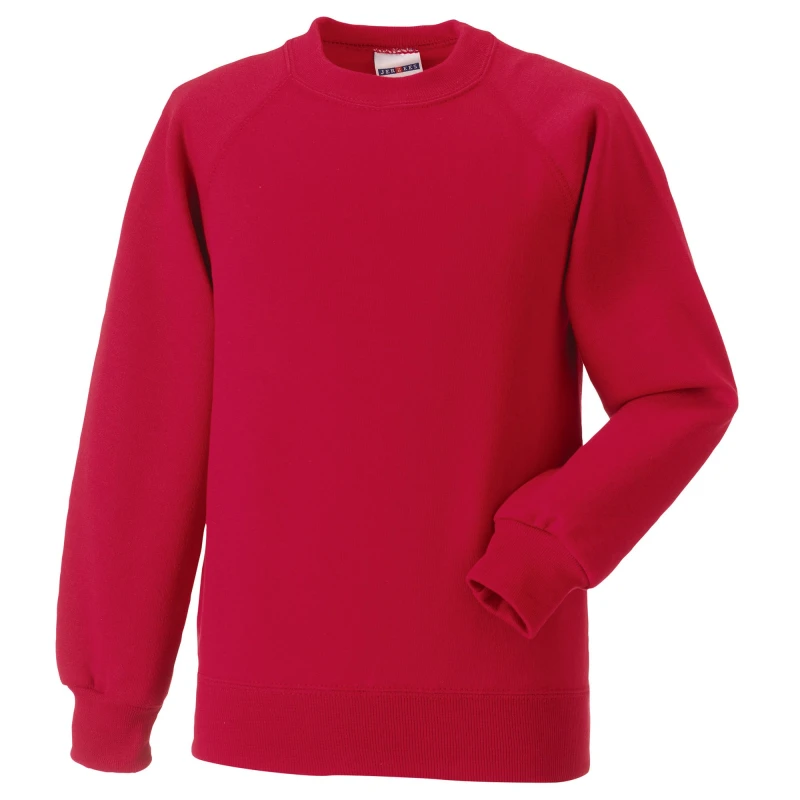 Image of Jerzees Schoolwear Jerzees Schoolgear Raglan Sleeve Sweatshirt Pack of 2 in Red Size: 3-4 Years Red Unisex 3-4 Years