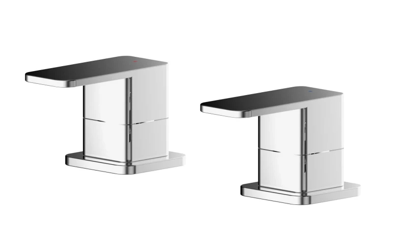 Image of BALTERLEY Square Deck Mounted 3/4' Chrome Side Valves Chrome BTEM308