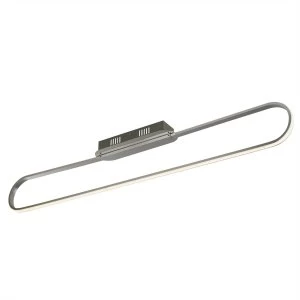 Image of Integrated LED 1 Light Flush Brushed Aluminium, White, Chrome, Silver