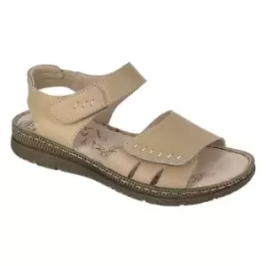 image of Boulevard Womens/Ladies Leather Sandals (5 UK) (Beige)