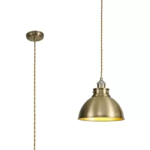 image of Luminosa Carmel Medium Ceiling Pendant, E27, Satin Nickel, Antique Brass, Gold