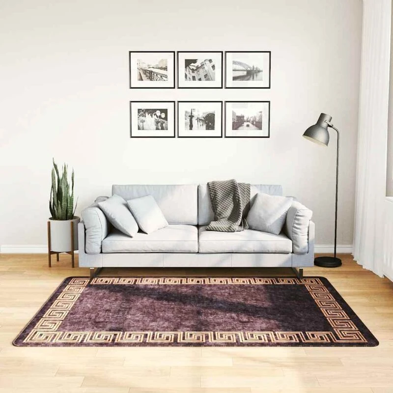 Image of VIDAXL Rug Washable 120x180cm Black and Gold Anti Slip vidaXL 8720286653647