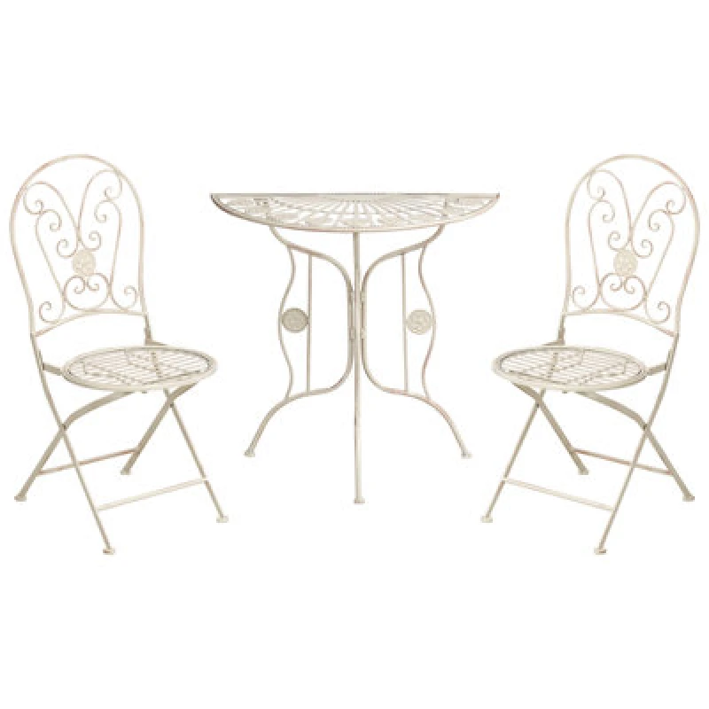 Image of Beliani Bistro Set Coggia Metal Light Beige