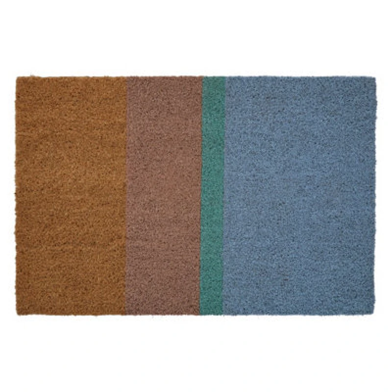 Image of Premier Housewares Japandi Light Coir Doormat With Stripes Multi