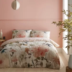 Image of Bianca Oriana Floral Duvet Cover and Pillowcase Set Blush