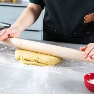 Image of KitchenAid Maple Wood Tapered Rolling Pin Beech (Brown)